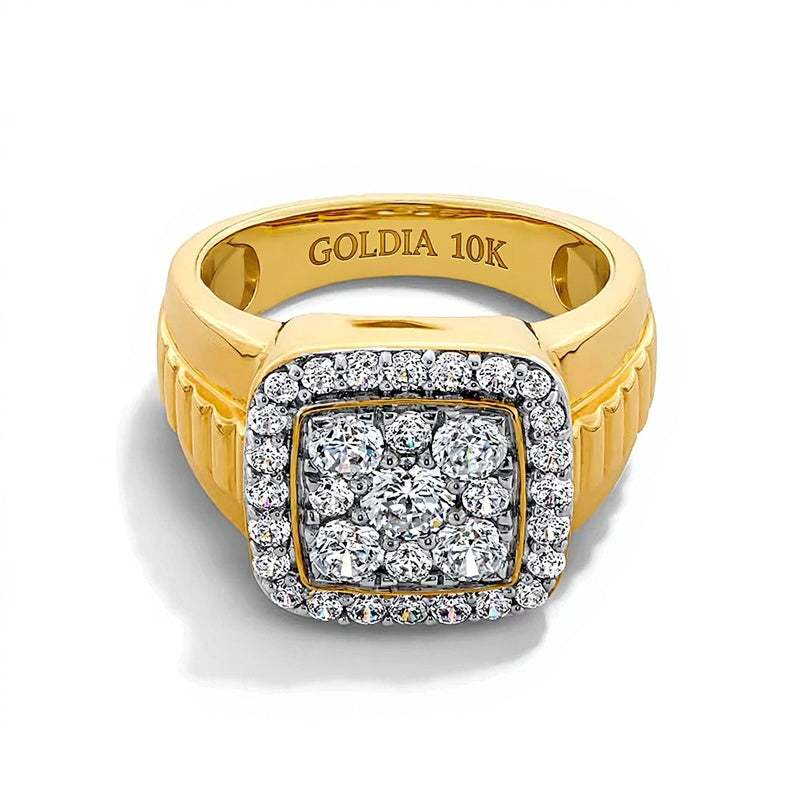 1.75 CT. TW Cushion-Shaped Lab-Grown Multi-Diamond Frame Ring in 10K Gold (F/VS2)