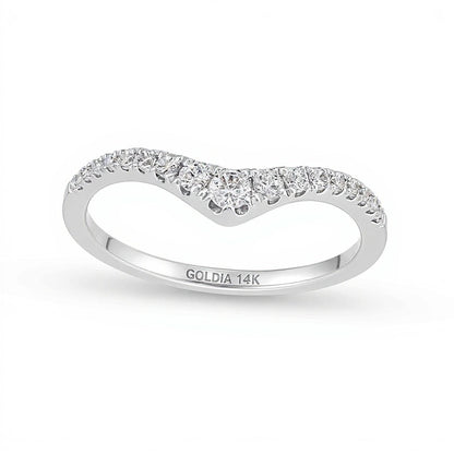 0.25 CT. TW Diamond Graduated Chevron Anniversary Band in 14K White Gold