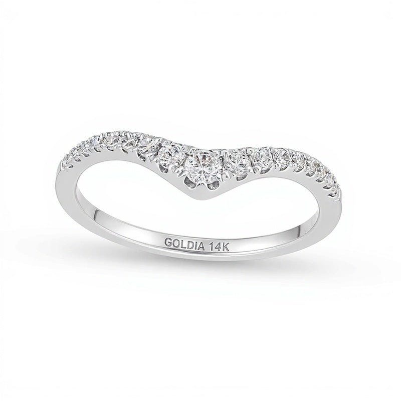 0.25 CT. TW Diamond Graduated Chevron Anniversary Band in 14K White Gold