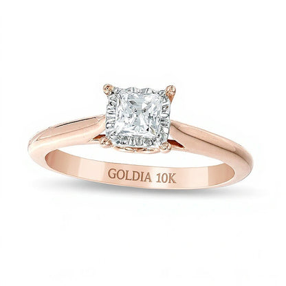 0.38 CT. Princess-Cut Diamond Solitaire Engagement Ring in 10K Rose Gold
