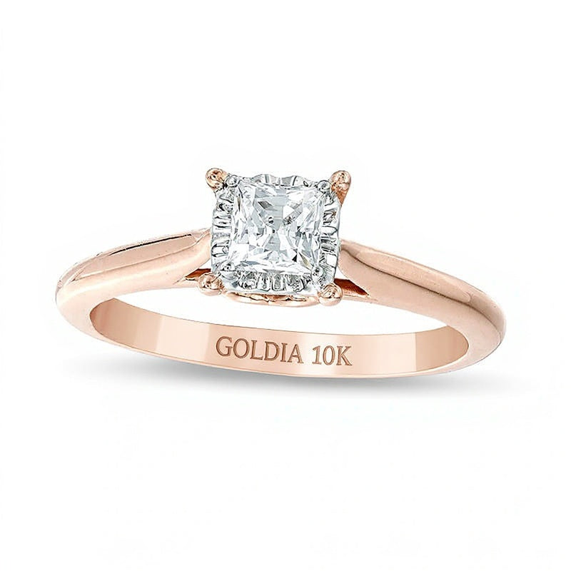 0.38 CT. Princess-Cut Diamond Solitaire Engagement Ring in 10K Rose Gold