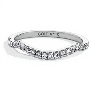 0.25 CT. TW Lab-Grown Diamond Contour Band in 14K White Gold (F/SI2)