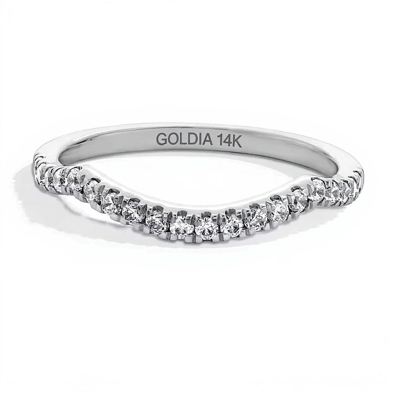 0.25 CT. TW Lab-Grown Diamond Contour Band in 14K White Gold (F/SI2)