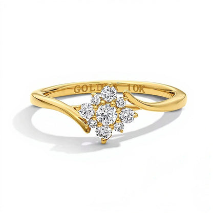 0.25 CT. TW Lab-Grown Multi-Diamond Bypass Ring in 10K Gold (F/VS2)