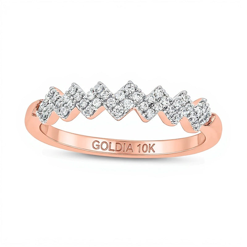 0.17 CT. TW Diamond Zig-Zag Stackable Band in 10K Rose Gold