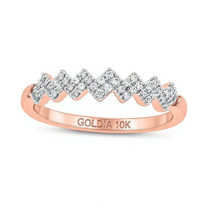 0.17 CT. TW Diamond Zig-Zag Stackable Band in 10K Rose Gold