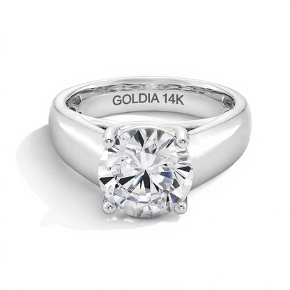 3.0 CT. Lab-Grown Diamond Solitaire Cigar Band Engagement Ring in 14K White Gold (F/VS2)