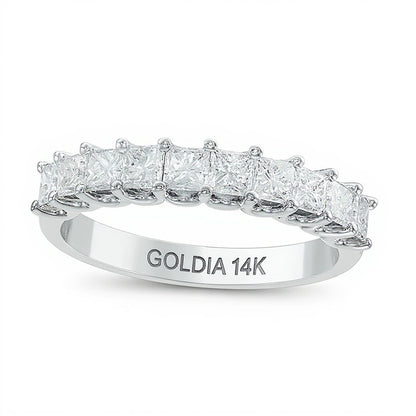 1.0 CT. TW Princess-Cut Diamond High Profile Ten Stone Ring in 14K White Gold