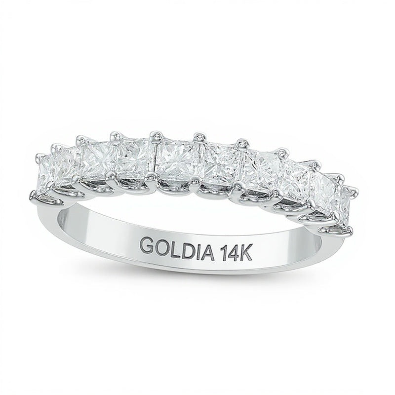 1.0 CT. TW Princess-Cut Diamond High Profile Ten Stone Ring in 14K White Gold