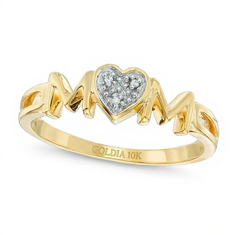 Diamond Accent "MOM" Ring in 10K Gold