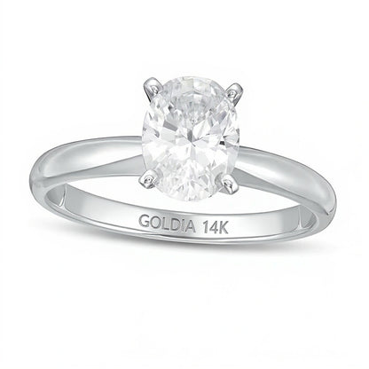 1.5 CT. Oval Lab-Grown Diamond Solitaire Engagement Ring in 14K White Gold (F/VS2)