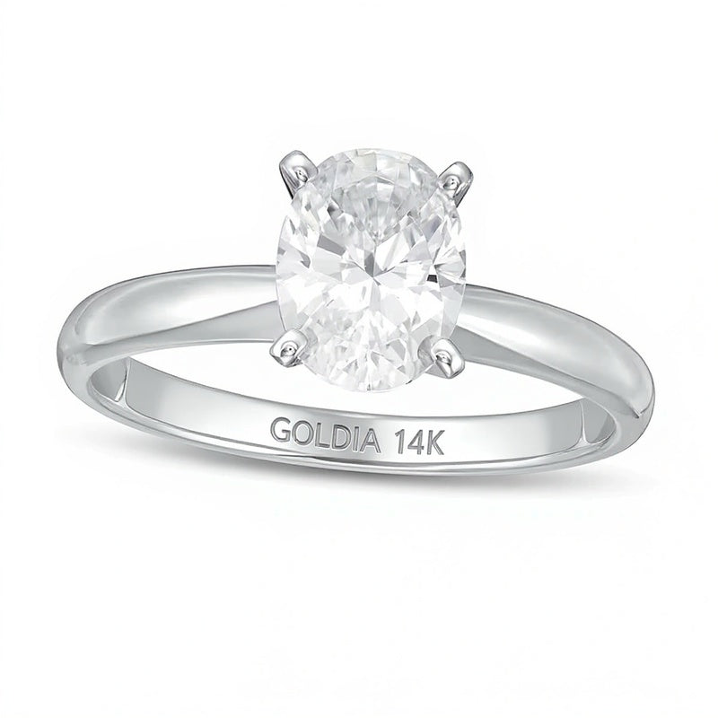 1.5 CT. Oval Lab-Grown Diamond Solitaire Engagement Ring in 14K White Gold (F/VS2)