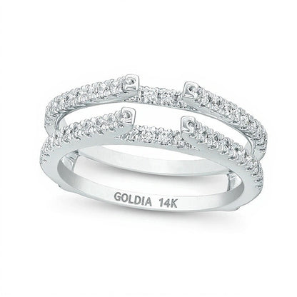 0.5 CT. TW Diamond Lined Ring Solitaire Enhancer in 14K White Gold