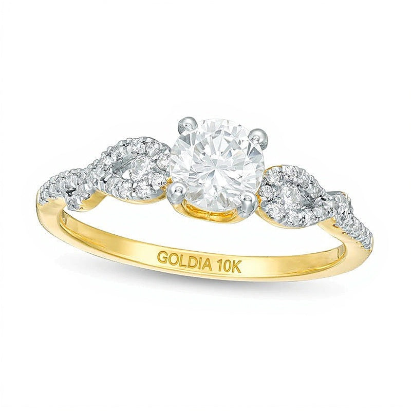 0.88 CT. TW Diamond Loop-Sides Engagement Ring in 10K Gold
