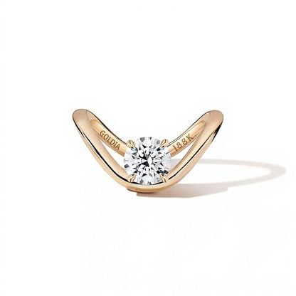 Zales x SHAHLA 1.5 CT. Lab-Grown Diamond Solitaire Dip Engagement Ring in 18K Gold (F/VS2)