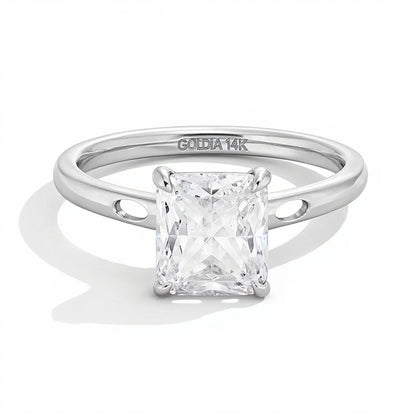 3.0 CT. Radiant-Cut Lab-Grown Diamond Solitaire Engagement Ring in 14K White Gold (F/VS2)