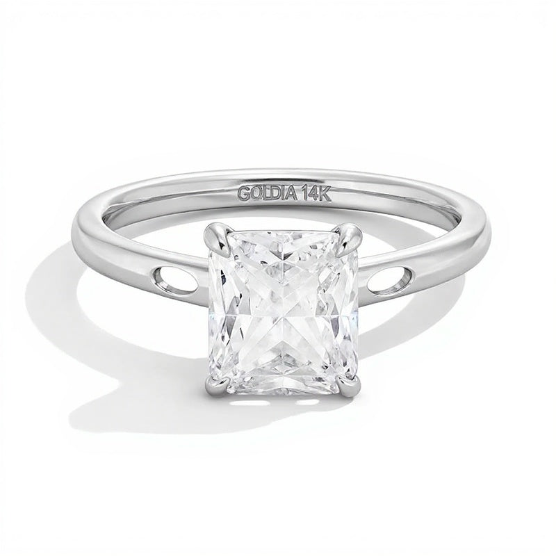 3.0 CT. Radiant-Cut Lab-Grown Diamond Solitaire Engagement Ring in 14K White Gold (F/VS2)