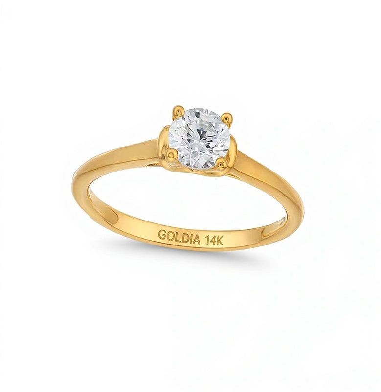 0.5 CT. Diamond Solitaire Engagement Ring in 14K Gold