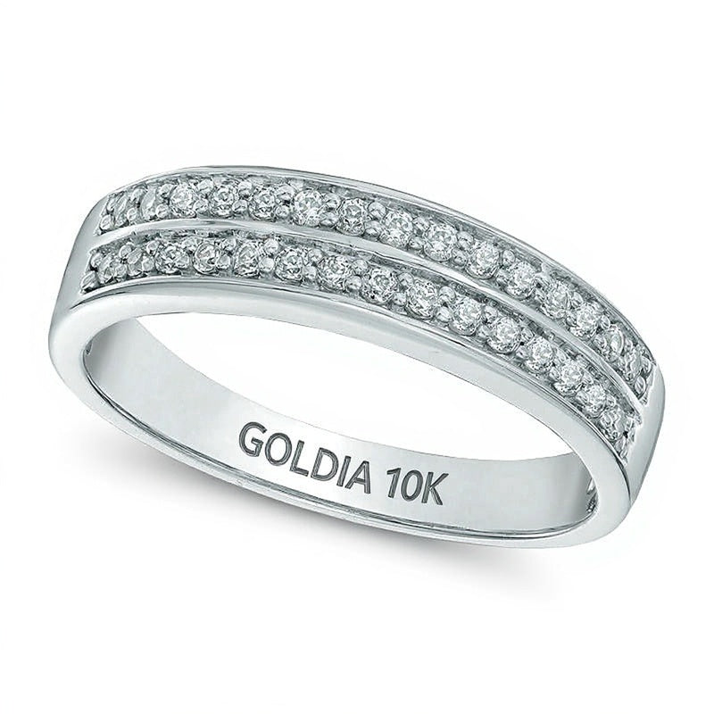 0.25 CT. TW Diamond Double Row Band in 10K White Gold