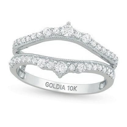 0.5 CT. TW Diamond Crown Vintage-Style Solitaire Enhancer in 10K White Gold