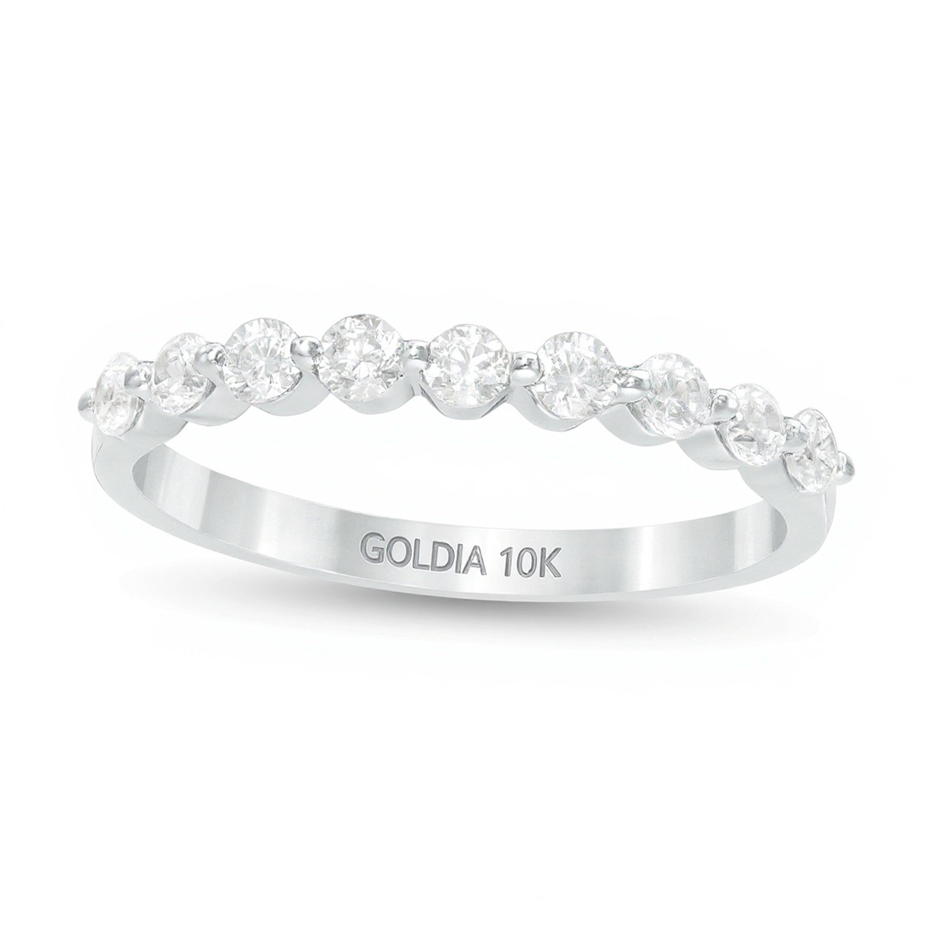 0.38 CT. TW Diamond Nine Stone Anniversary Band in 10K White Gold