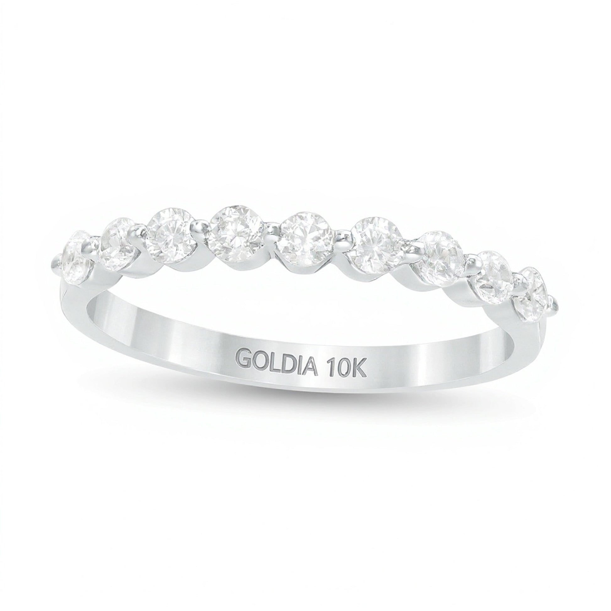 0.38 CT. TW Diamond Nine Stone Anniversary Band in 10K White Gold