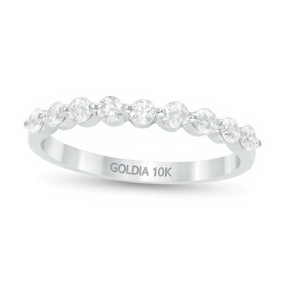 0.38 CT. TW Diamond Nine Stone Anniversary Band in 10K White Gold
