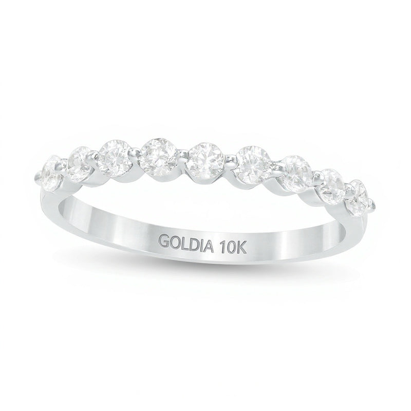 0.38 CT. TW Diamond Nine Stone Anniversary Band in 10K White Gold