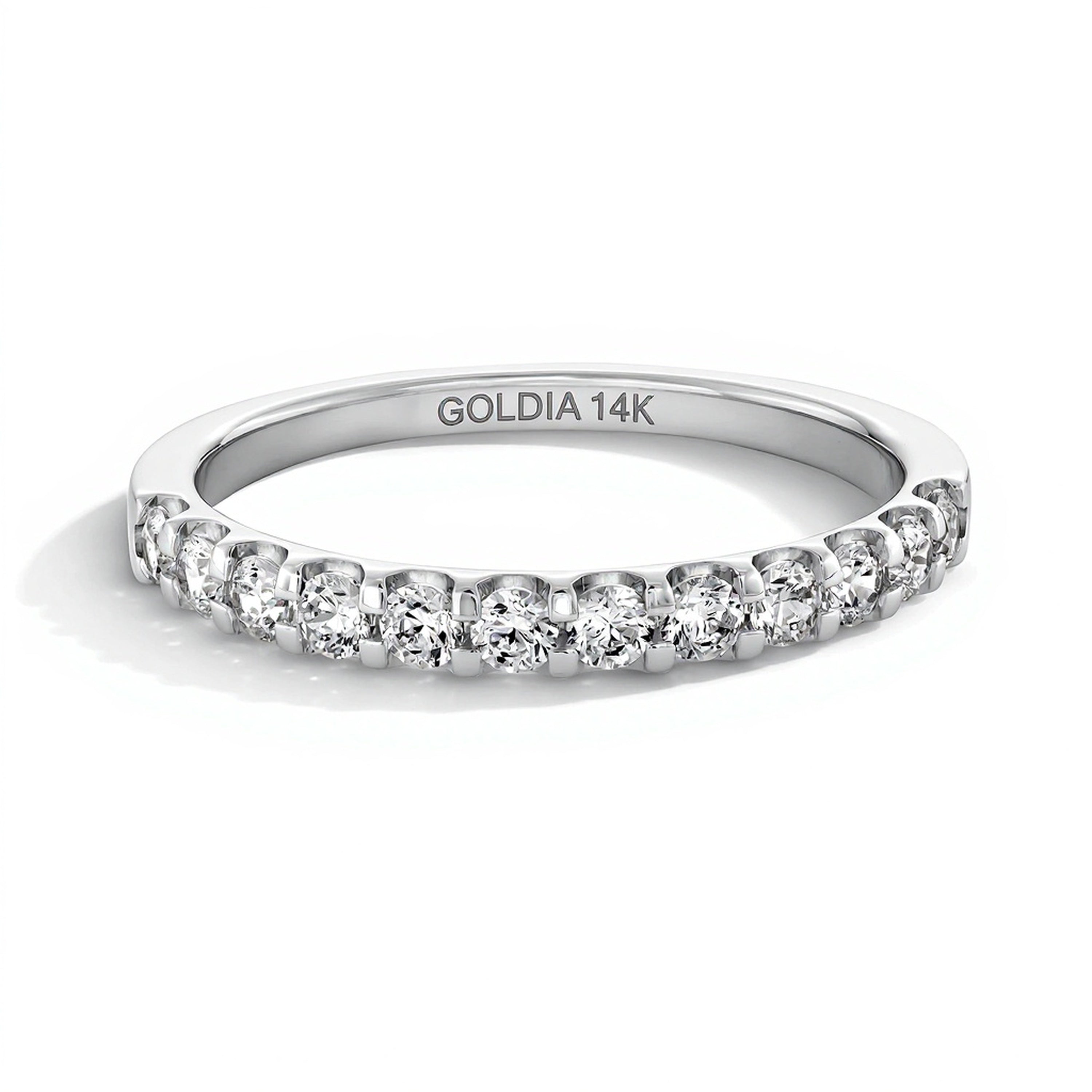 0.5 CT. TW Diamond Prong Band in 14K White Gold