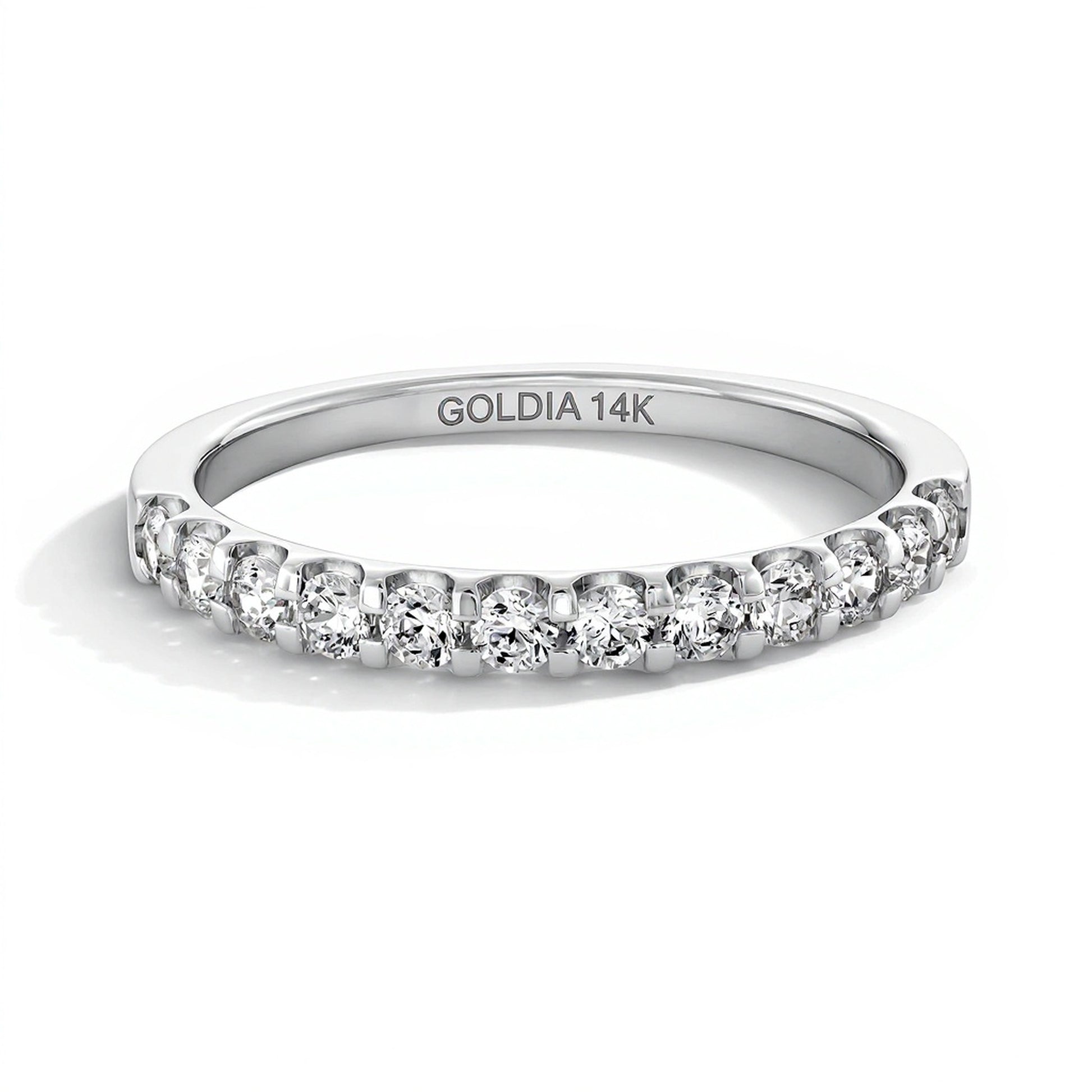 0.5 CT. TW Diamond Prong Band in 14K White Gold