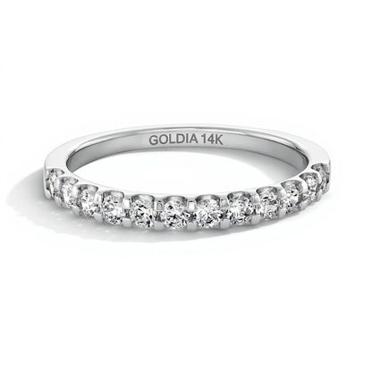 0.5 CT. TW Diamond Prong Band in 14K White Gold