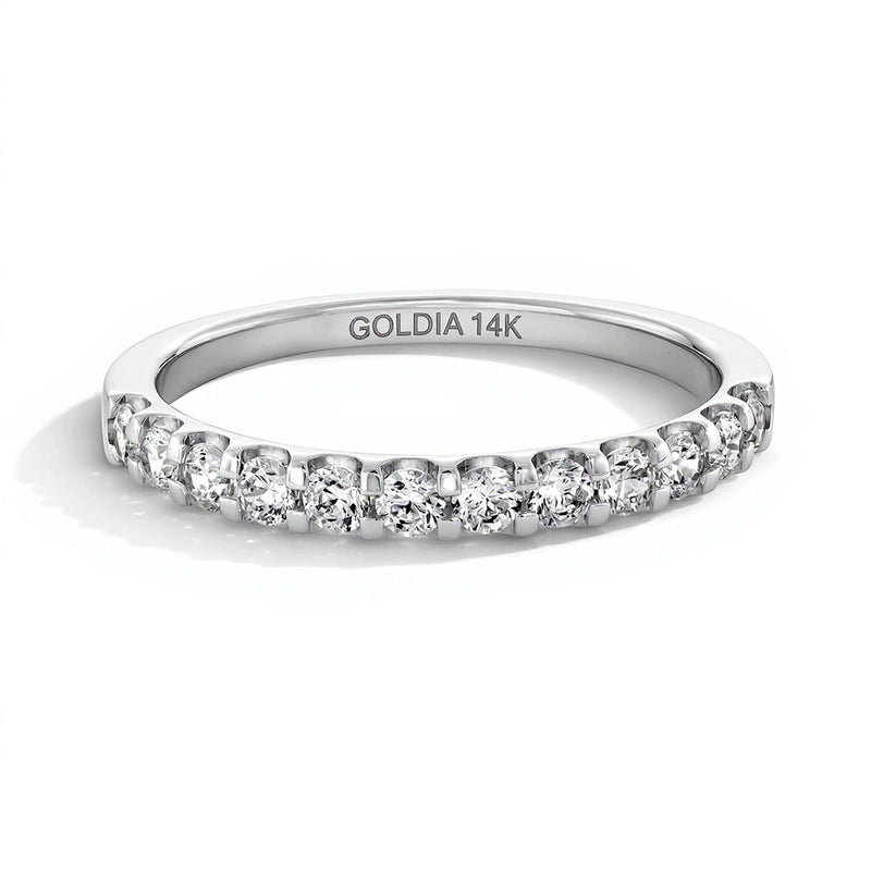 0.5 CT. TW Diamond Prong Band in 14K White Gold