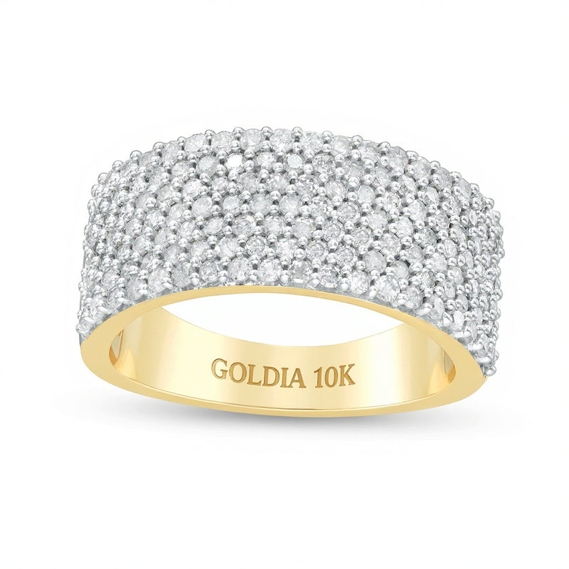 1.0 CT. TW Diamond Multi-Row Band in 10K Gold