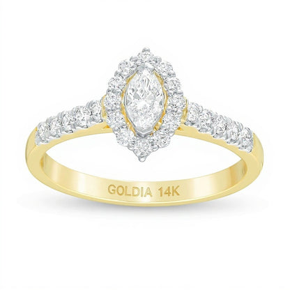 0.63 CT. TW Marquise Diamond Frame Engagement Ring in 14K Gold