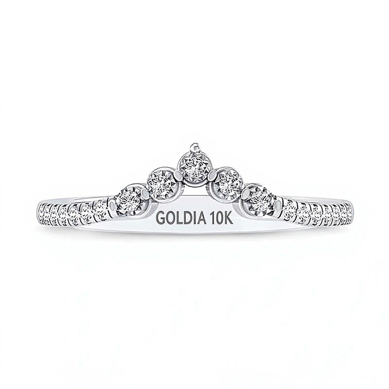 0.07 CT. TW Diamond Miracle "V" Ring in 10K White Gold
