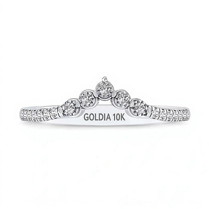 0.07 CT. TW Diamond Miracle "V" Ring in 10K White Gold