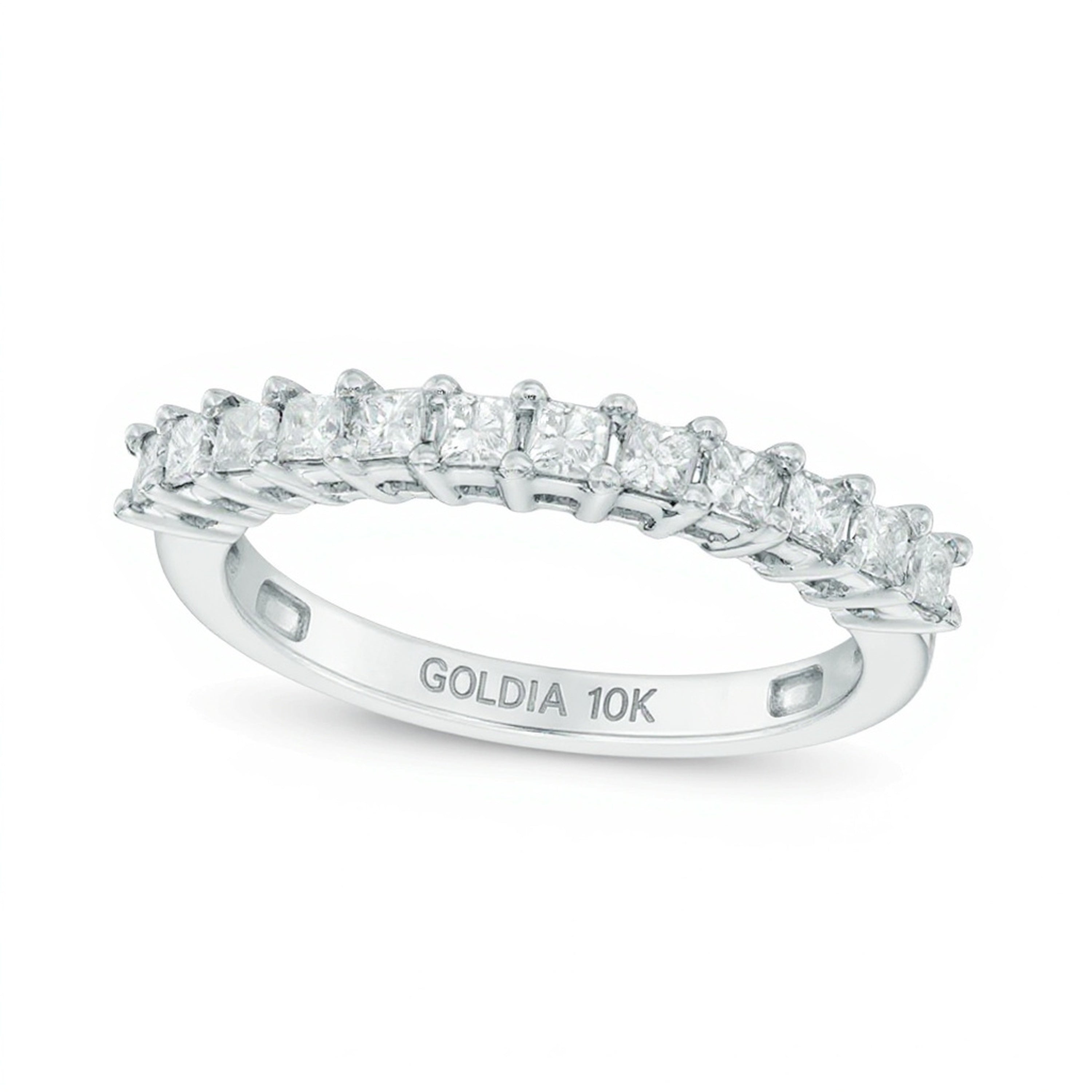 0.5 CT. TW Princess-Cut Diamond Anniversary Band in 10K White Gold