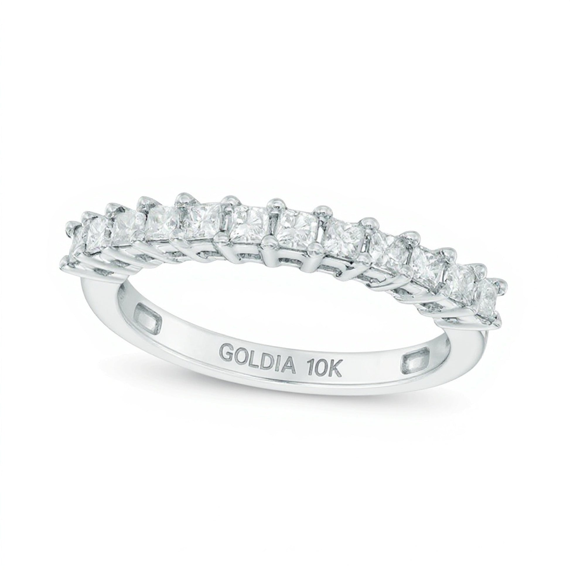 0.5 CT. TW Princess-Cut Diamond Anniversary Band in 10K White Gold