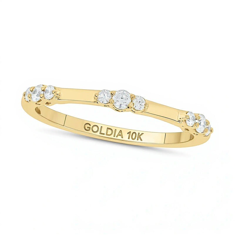 0.17 CT. TW Diamond Bamboo Stackable Band in 10K Gold