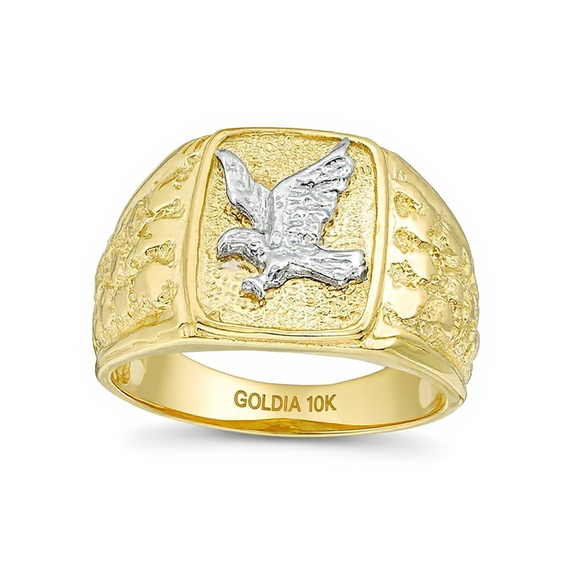 Eagle Rectangular Signet Ring in 10K Gold