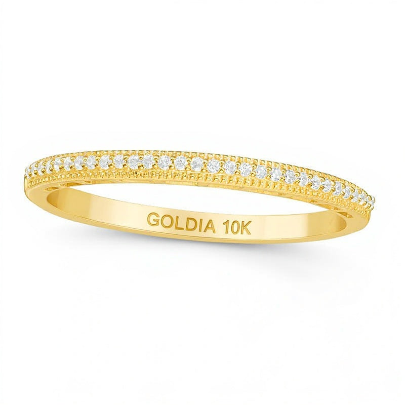 0.05 CT. TW Diamond Vintage-Style Wedding Band in 10K Gold
