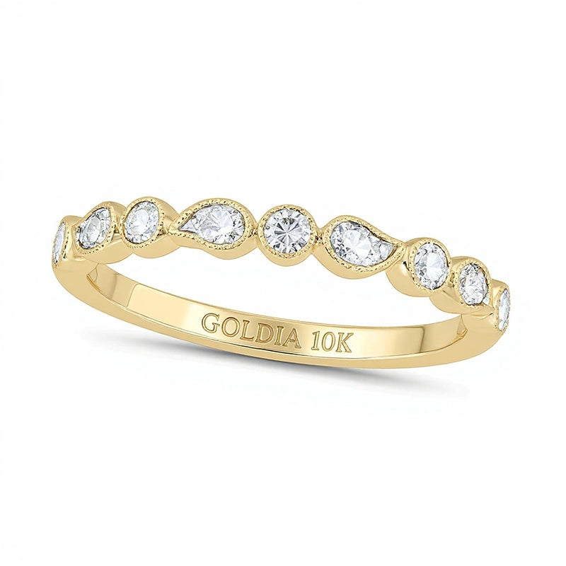 0.2 CT. TW Diamond Paisley Stackable Band in 10K Gold