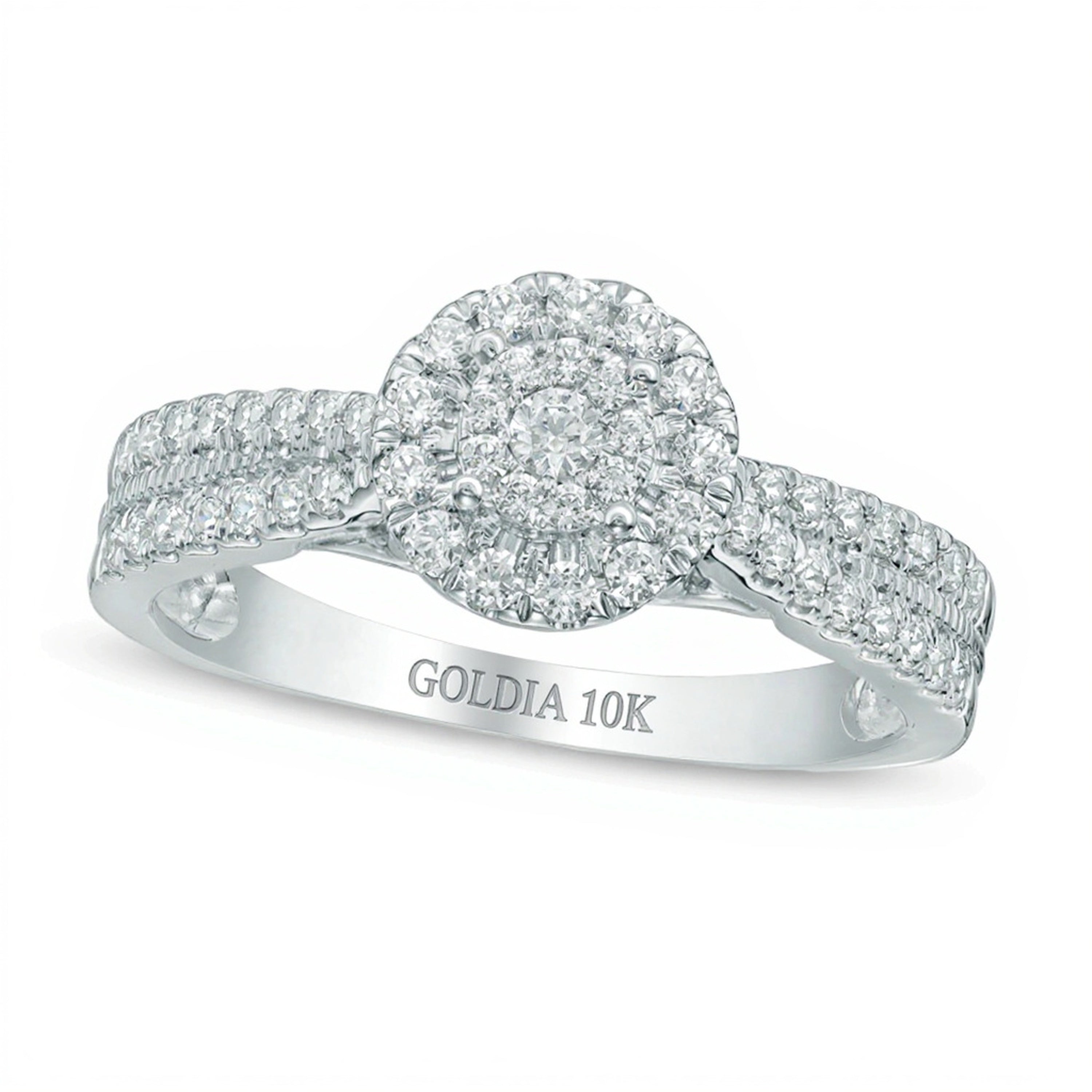 0.5 CT. TW Multi-Diamond Frame Engagement Ring in 10K White Gold