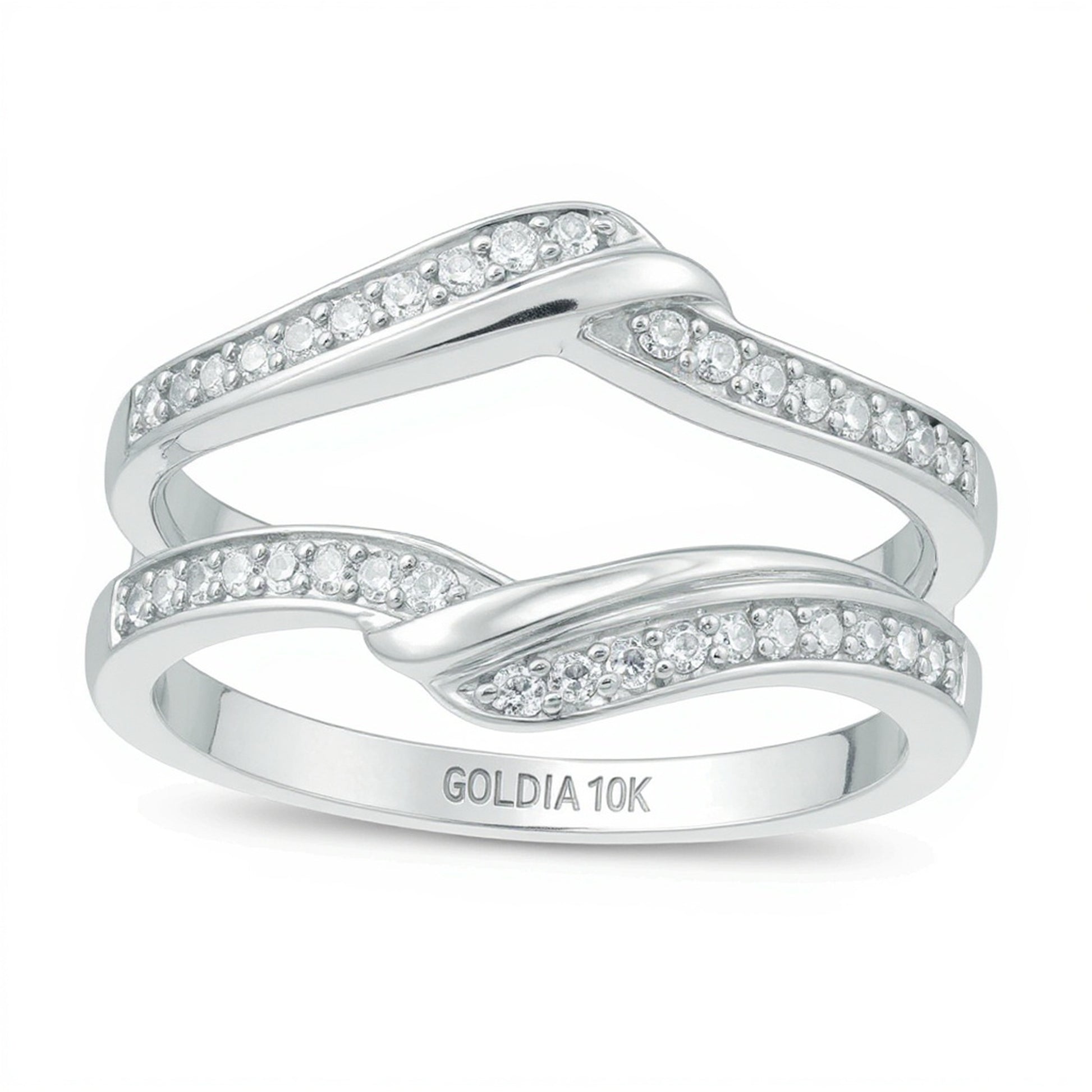 0.25 CT. TW Diamond Bypass Solitaire Enhancer in 10K White Gold