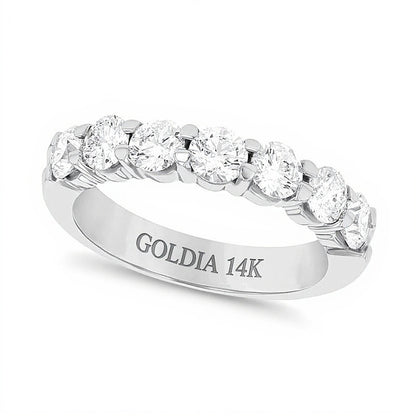 1.5 CT. TW Diamond Bold Seven Stone Anniversary Band in 14K White Gold