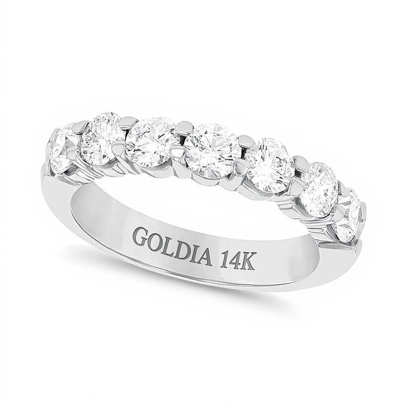 1.5 CT. TW Diamond Bold Seven Stone Anniversary Band in 14K White Gold