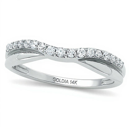 0.25 CT. TW Diamond Twist Contour Band in 14K White Gold