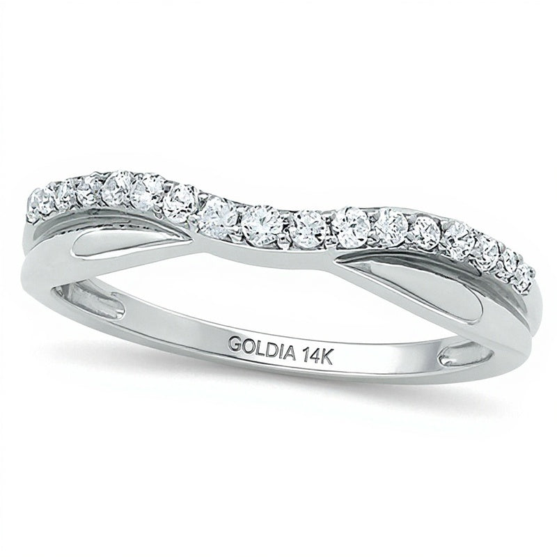 0.25 CT. TW Diamond Twist Contour Band in 14K White Gold