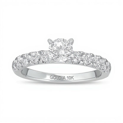 1.0 CT. TW Diamond Engagement Ring in 10K White Gold