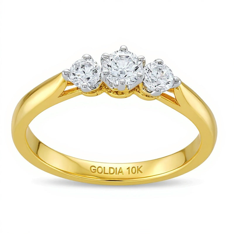 0.5 CT. TW Three Stone Engagement Ring in 10K Gold